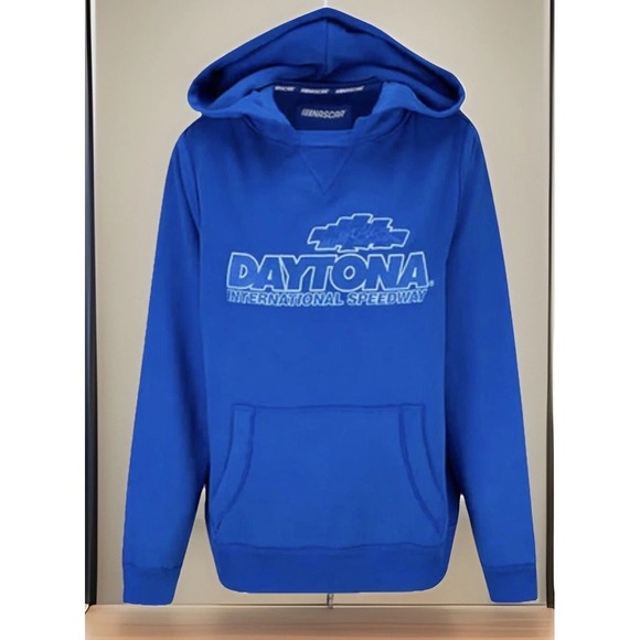 Nascar Other - NASCAR Daytona International Speedway Hoodie Men's 3XL Blue Pullover Embroidered